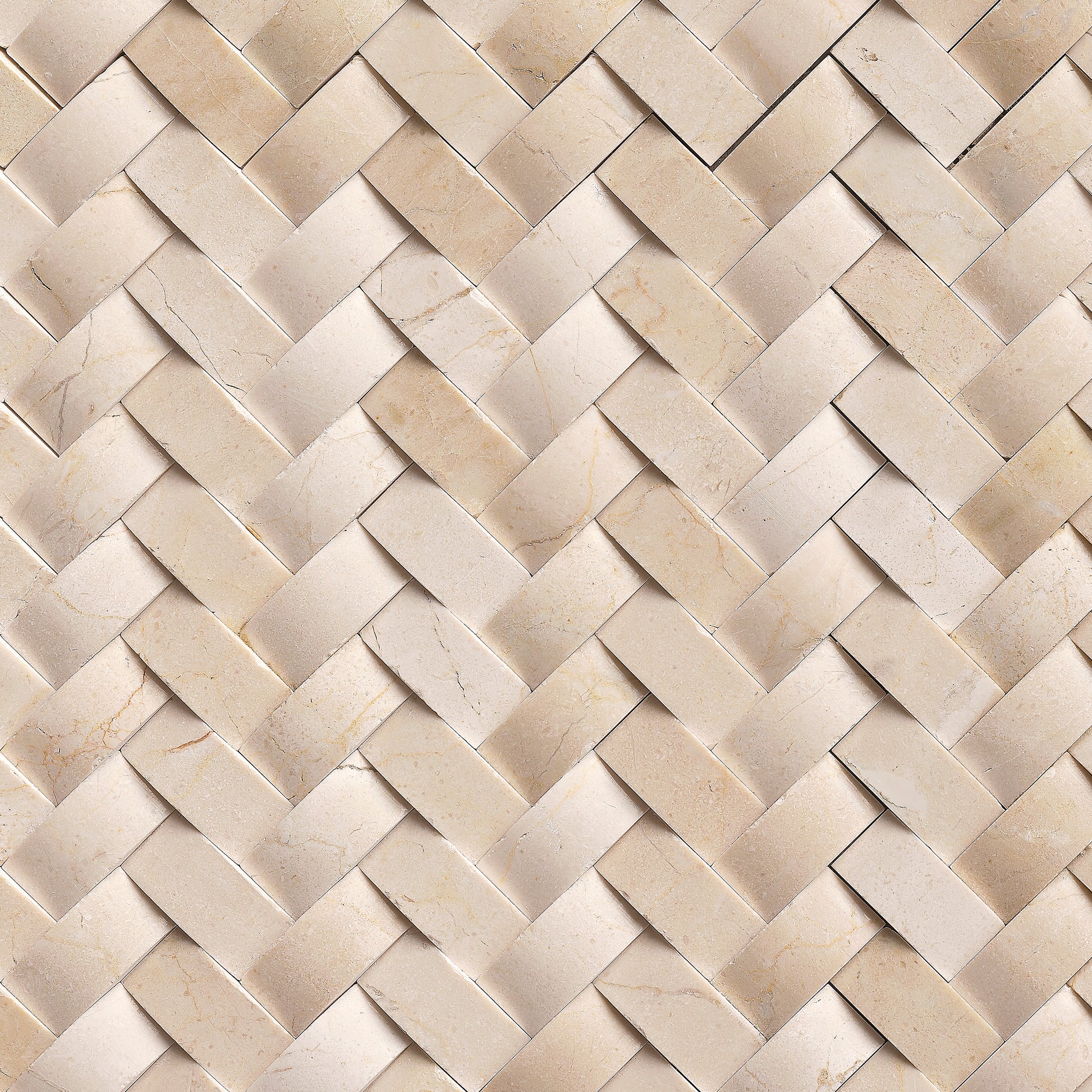 CREMA HERRINGBONE ARCHED MOSAIC