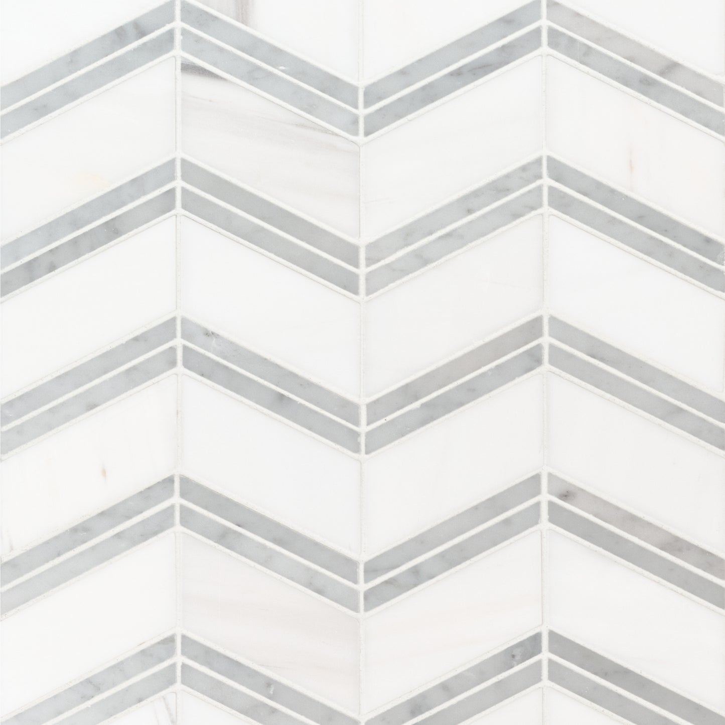 BIANCO DOLOMITE CHEVERON MOSAIC