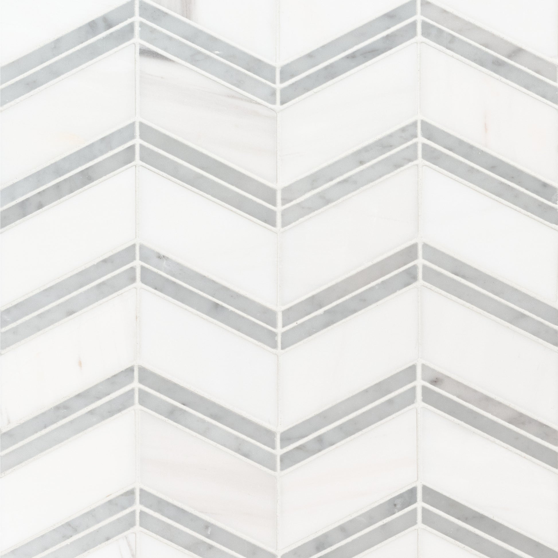 BIANCO DOLOMITE CHEVERON MOSAIC