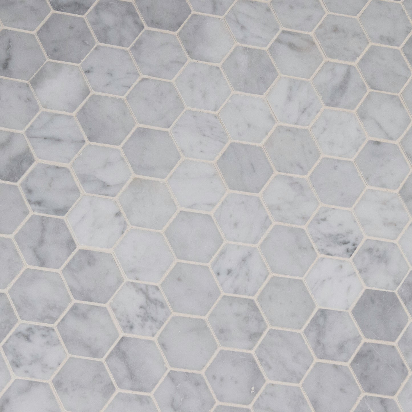 CARRARA WHITE 2 HEXAGON MOSAIC