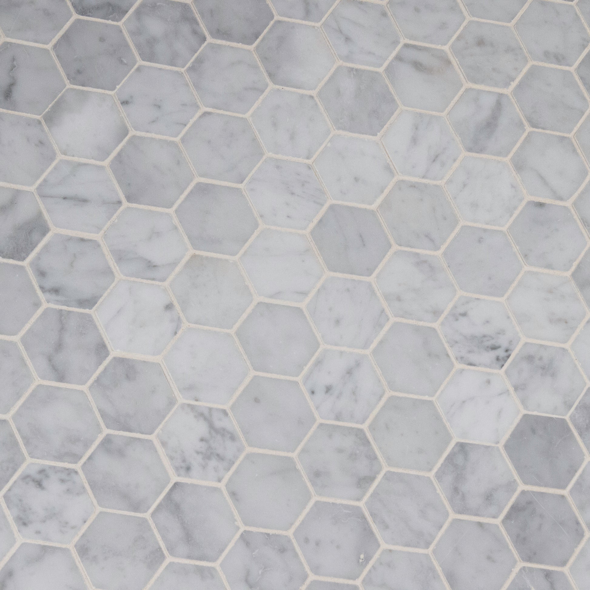CARRARA WHITE 2 HEXAGON MOSAIC