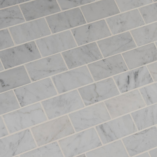 CARRARA WHITE 2X4 MOSAIC