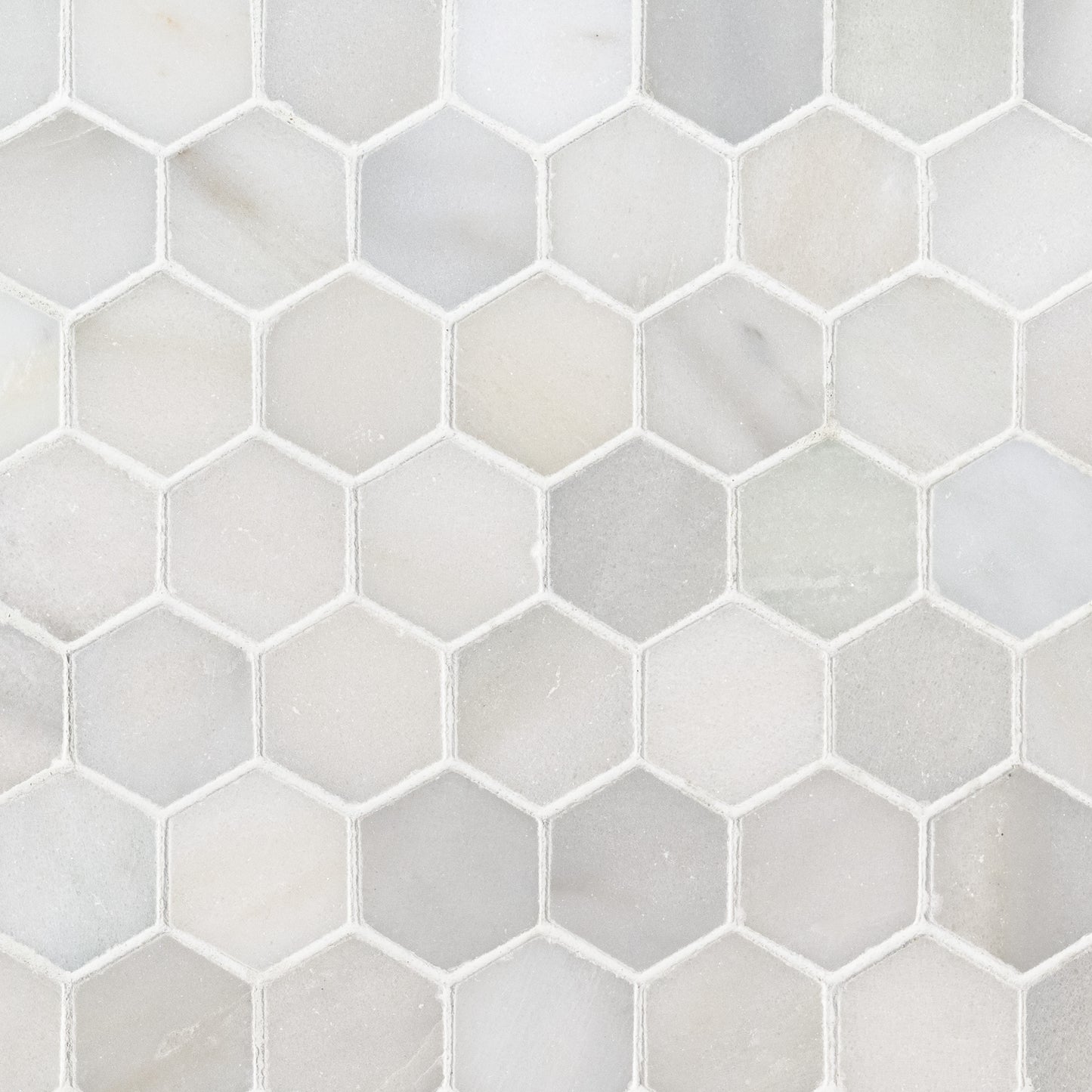 GREECIAN WHITE 2" HEXAGON