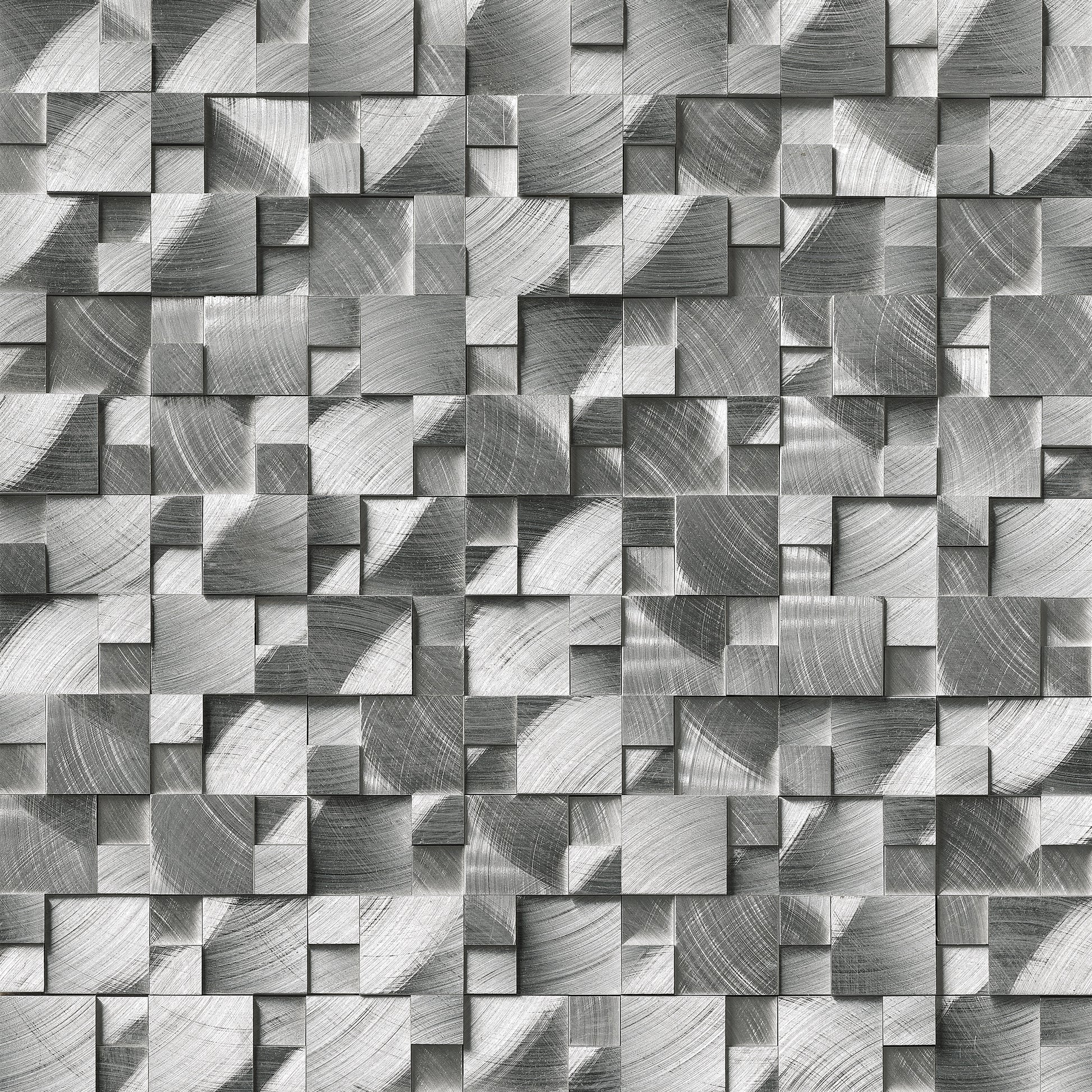 SILVER ALUMINUM BRUSHED 3D
