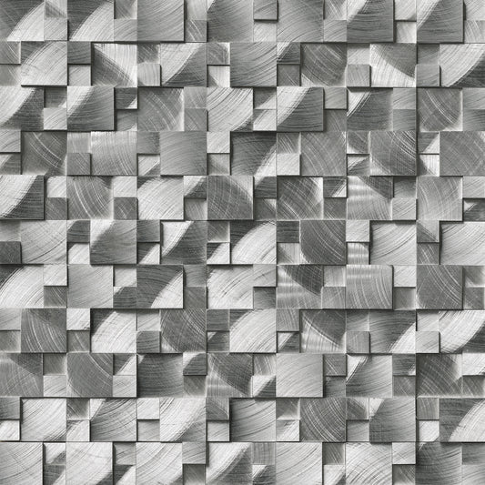 SILVER ALUMINUM BRUSHED 3D