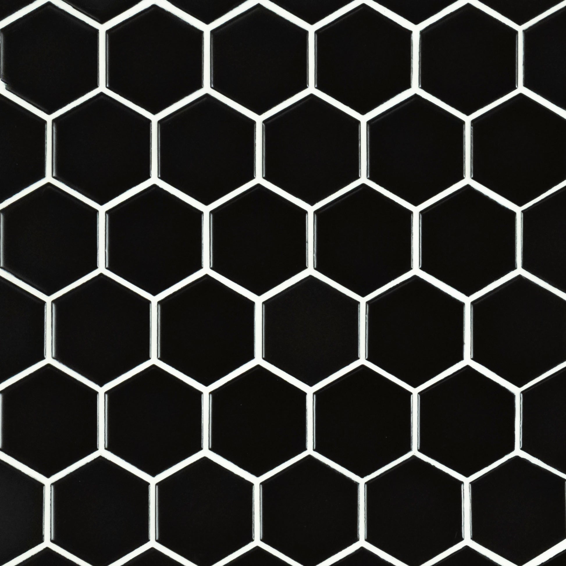 BLACK 2" HEXAGON MATTE