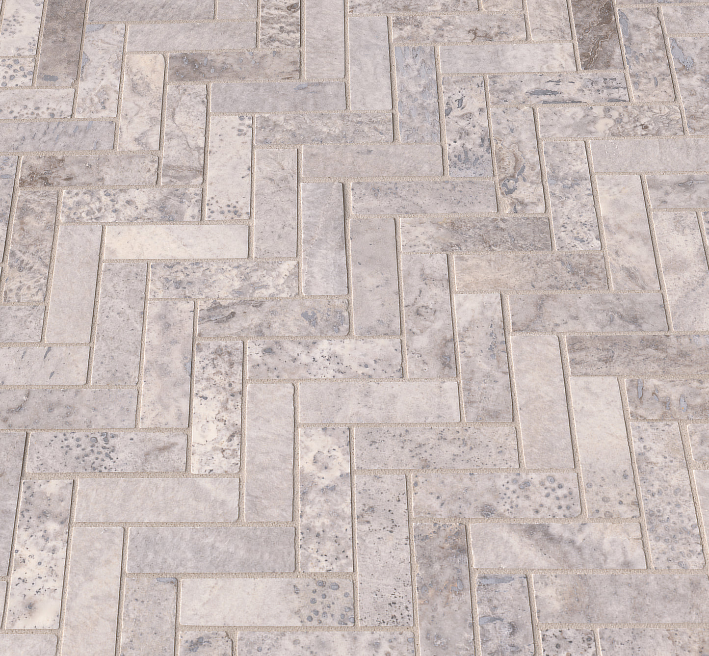 SILVER HERRINGBONE MOSAIC
