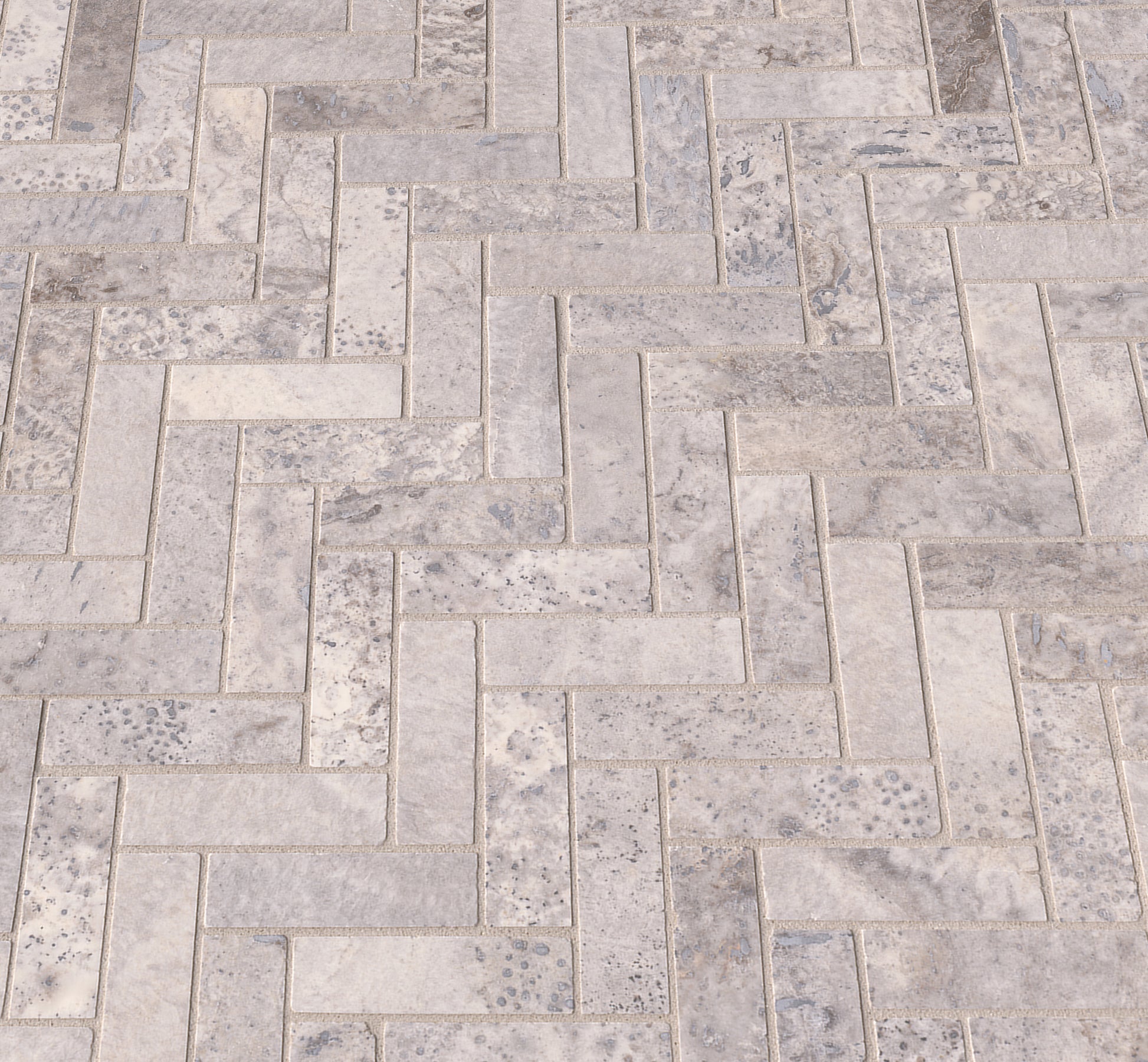 SILVER HERRINGBONE MOSAIC