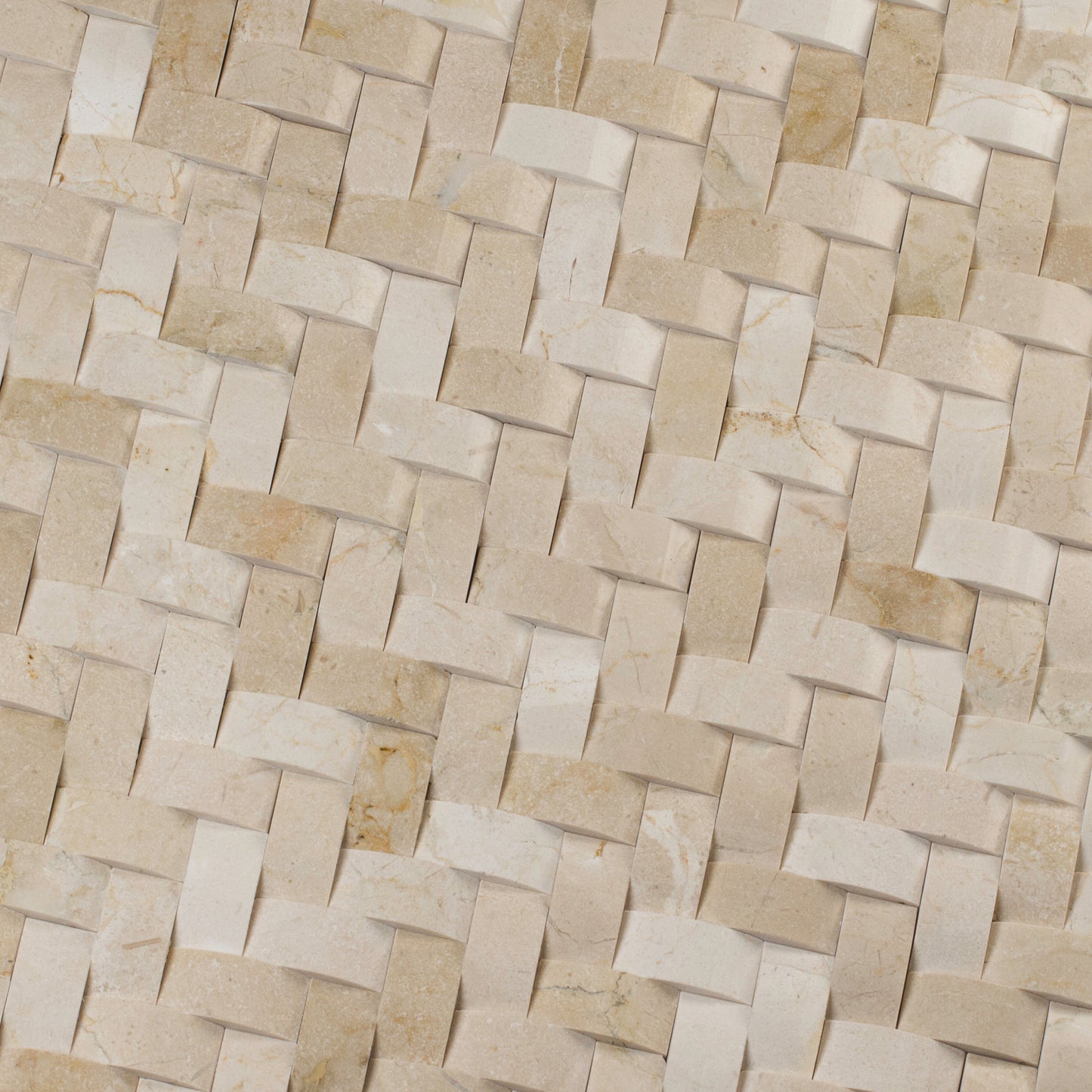CREMA HERRINGBONE ARCHED MOSAIC