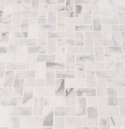 CALACATTA CRESSA HERRINGBONE MOSAIC