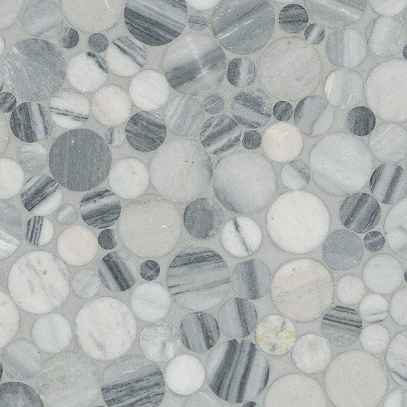 Alaska Gray Pebbles Mesh Backed PATTERN POLISHED