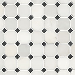 Arabescato Carrara Octagon Mosaic HONED