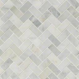 Arabescato Carrara Herringbone Mosaic PATTERN HONED