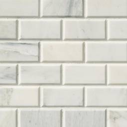 Arabescato Carrara 2X4 Mosaic PATTERN HON BEV