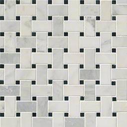 Arabescato Carrara Basketweave Mosaic PATTERN HONED