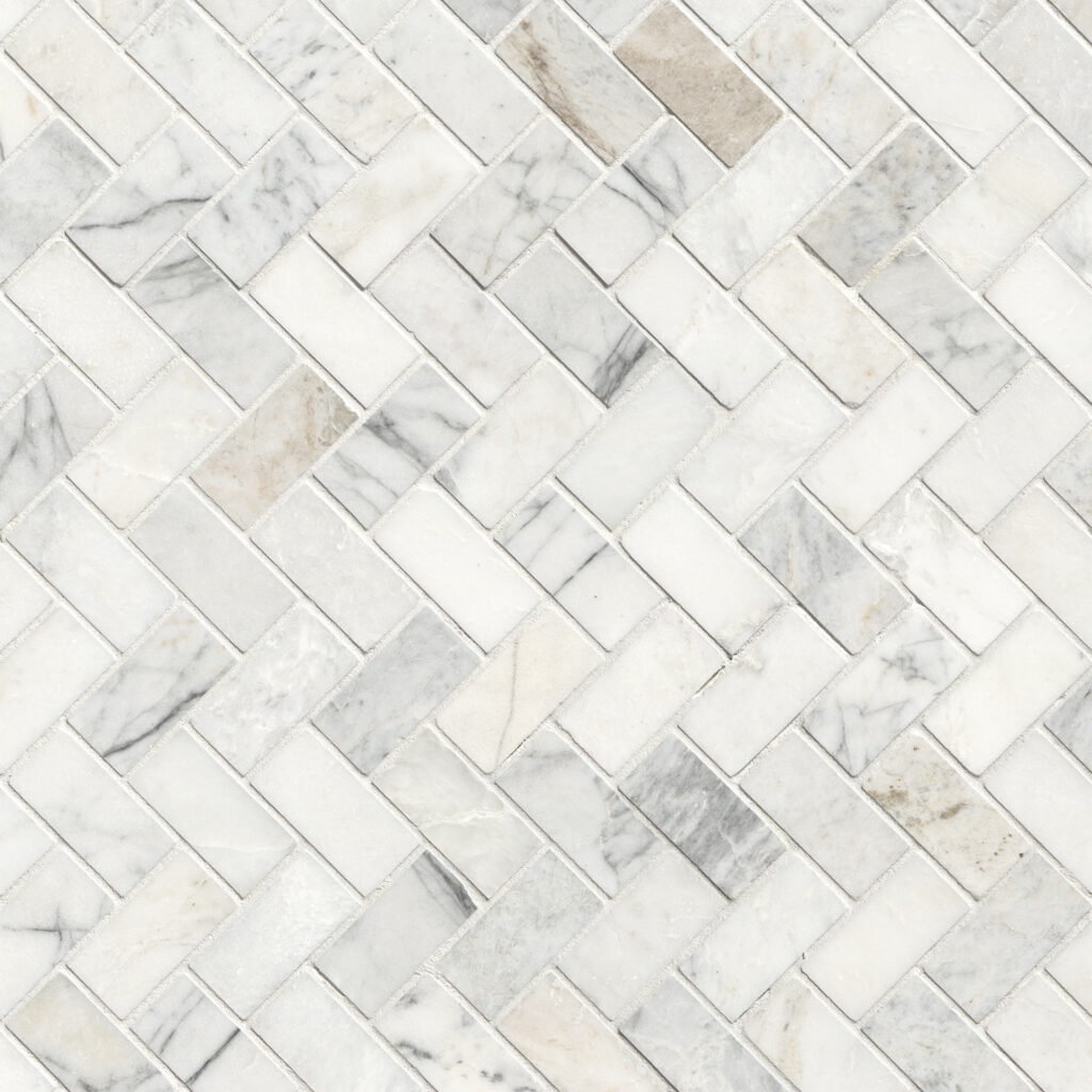 Arabescato Venato White 1X2 Herringbone Honed PATTERN
