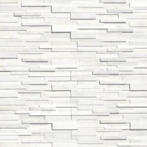 Arctic White 3D Honed Ledger Corner 6x18