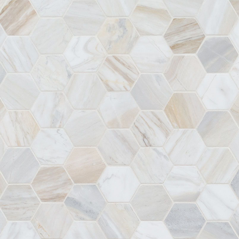 Athena Gold 2" Hexagon Honed PATTERN