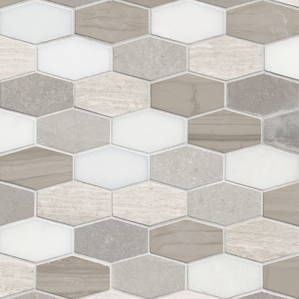 Bellagio Blend Elongated Hexagon HONED