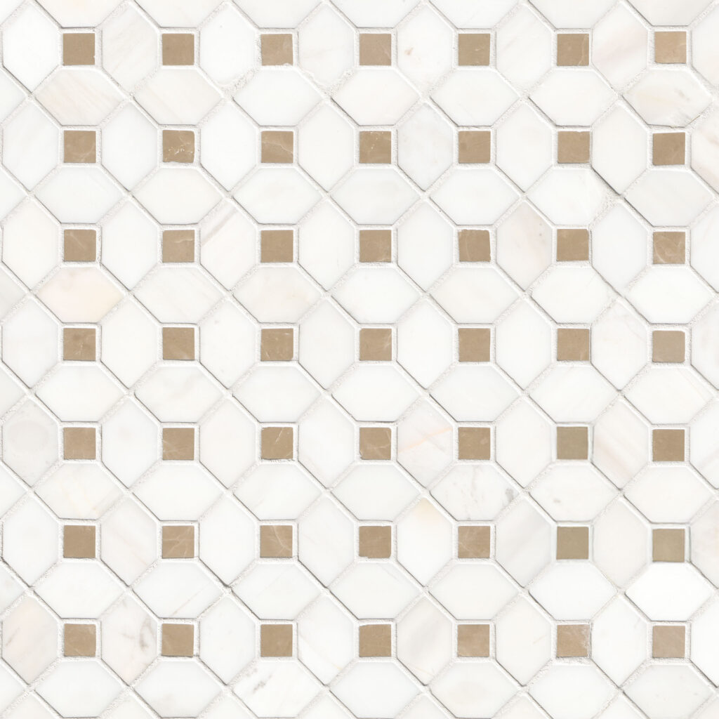 Bianco Dolomite Crema Dotty Mosaic POLISHED