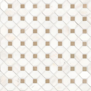 Bianco Dolomite Crema Dotty Mosaic POLISHED