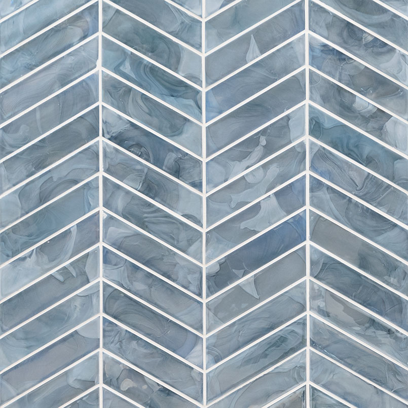 Blue Shimmer Chevron PATTERN GLOSSY