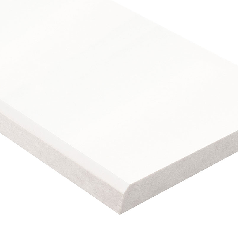 Bright White 6x37 Single Beveled Polished Threshold - Image 2
