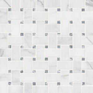 Calacatta Cressa Basketweave Mosaic PATTERN HONED