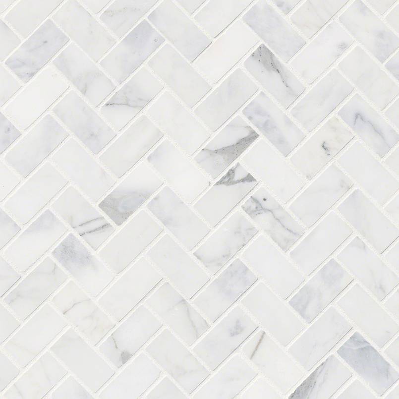 Calacatta Cressa Herringbone Mosaic PATTERN HONED
