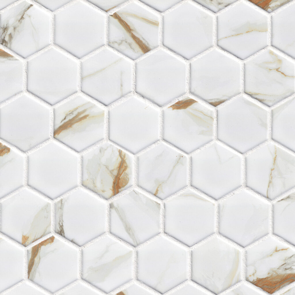Calacatta Gold Matte 2" Hexagon