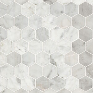 Carrara White 2" Hexagon Honed PATTERN
