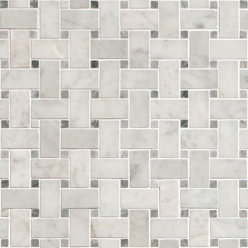 Carrara White Basketweave Honed PATTERN