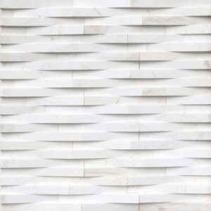 Cosmic White 3D Wave Corner 6x18 HONED