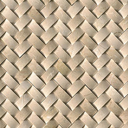 Crema Herringbone Arched Mosaic PATTERN POLISHED