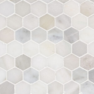 Greecian White 2" Hexagon PATTERN POLISHED