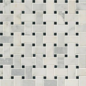 Greecian White Basketweave Mosaic PATTERN POLISHED