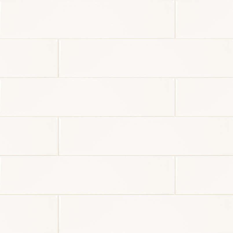 Metro White 2X8 Single Bullnose Glossy