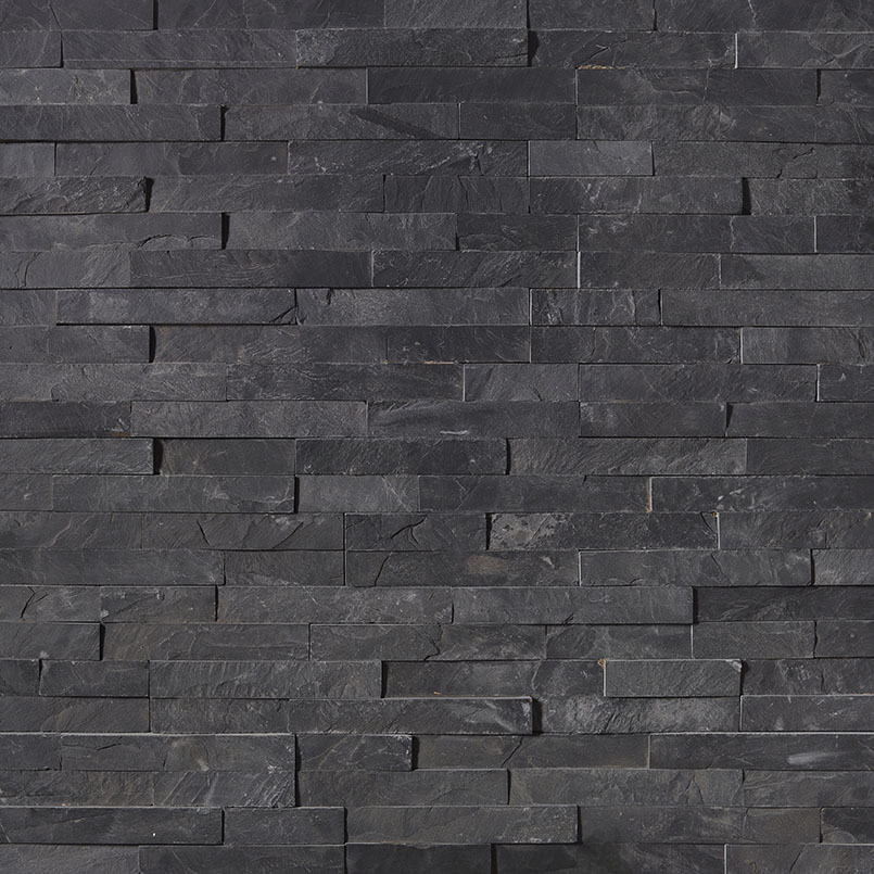 Premium Black Slate Ledger Corner 6x18 SPLITFACE