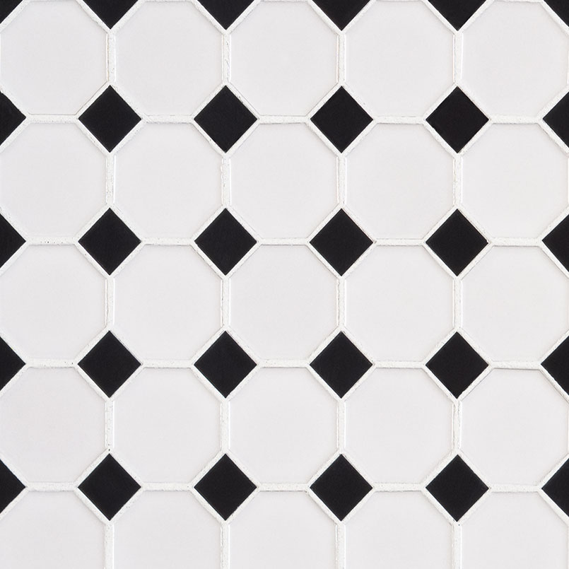 White And Black Glossy Octagon 6MM