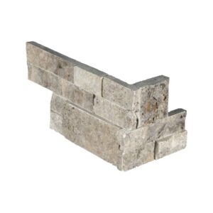 Silver Travertine Ledger Corner 6x18 SPLITFACE