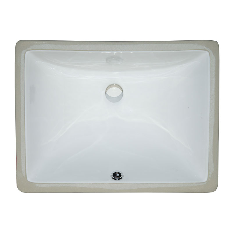 Porcelain Vanity Rectangle WHITE-1813 SGL BOWL