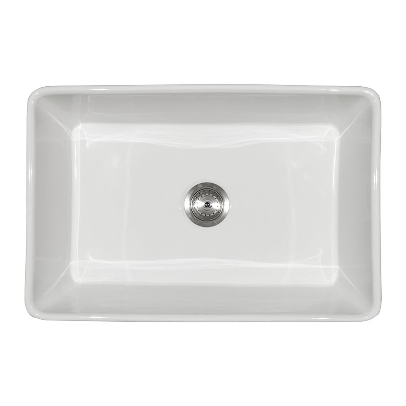 Porcelain Fireclay Farmhouse With Apron Sb WHITE-3020 SGL BOWL