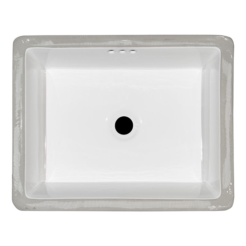 Porcelain Vanity Rectangle WHITE-2015 Flat SGL BOWL