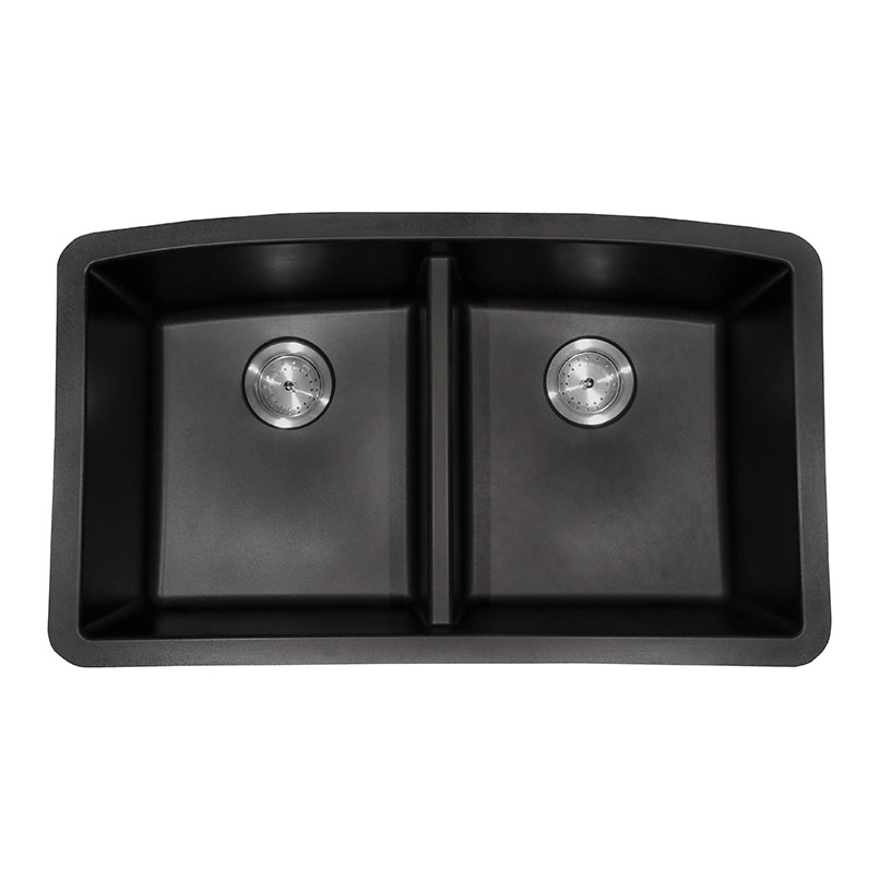 Quartz Black Double Bowl 50/50-3219 DBL BOWL