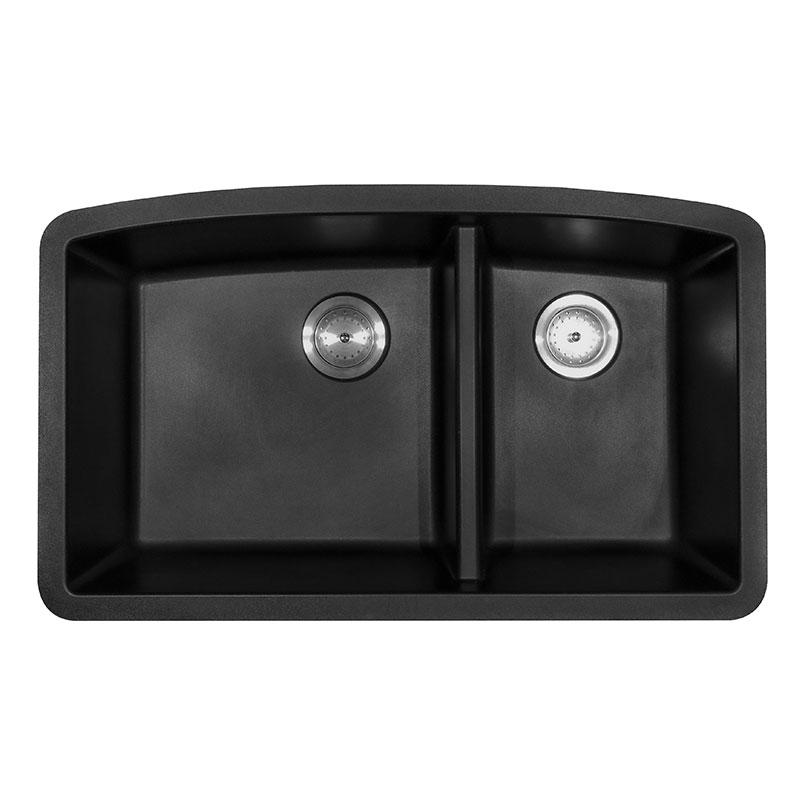 Quartz Black Double Bowl 60/40-3219 DBL BOWL