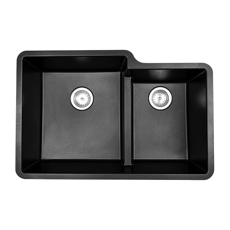 Quartz Black Straight Dbl BWL60/40-3221 DBL BOWL