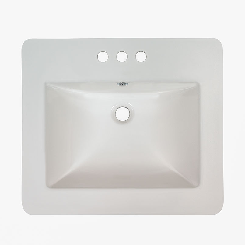 White Om Rectangle Sink 2118