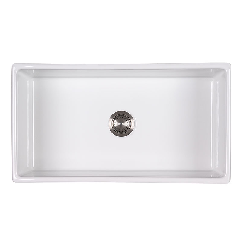 Porcelain Fireclay Farmhouse With Apron Sb WHITE-3318 SGL BOWL