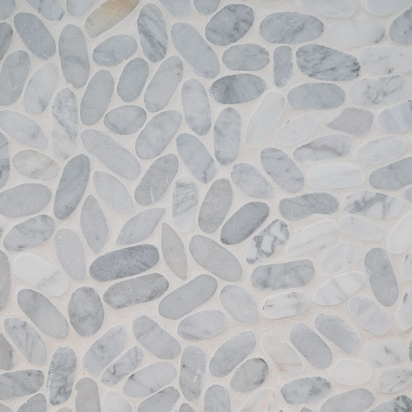 Sliced Carrara White Pebble TUMBLED