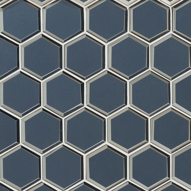 Vague Blue 3" Hexagon